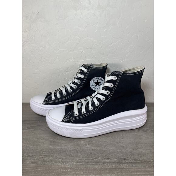 Converse Chuck Taylor All Star Move Lift Platform High Black White Womens Sz 8 - Picture 1 of 7